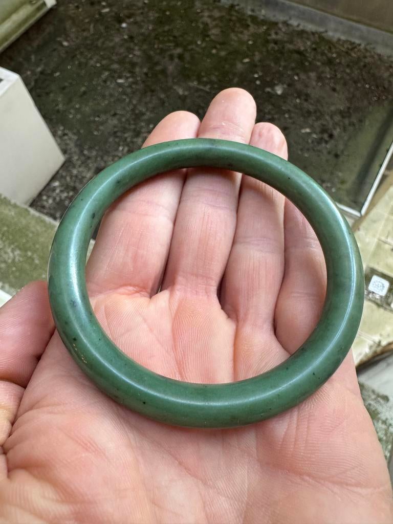 Mooie Jade Armband Spinach jade Groen, Gebruikt, Jade, Ophalen of Verzenden, Met edelsteen