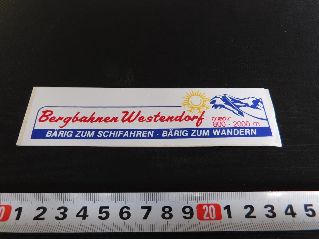 sticker bergbahnen westendorf tirol bärig, Ophalen, Zo goed als nieuw