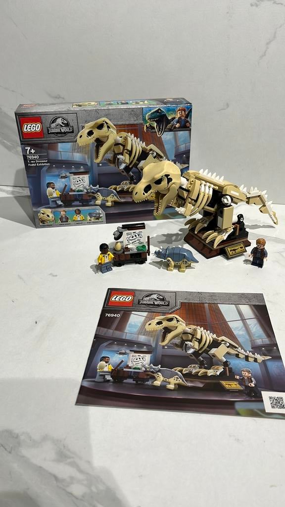 Lego Jurassic World 76940 T. rex dinosaur fossil exhibition, Ophalen, Zo goed als nieuw, Complete set, Lego