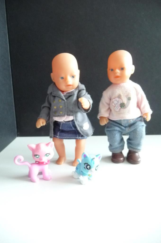 MAX ZAPF BABY POP 1990 MET 9 KLEERTJES EN 2 KLEINE ZAPF CREA, Kinderen en Baby's, Speelgoed | Poppen, Verzenden, Zo goed als nieuw