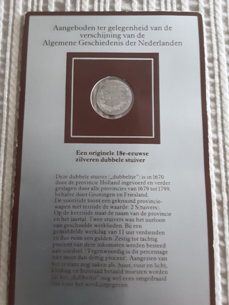 Zilveren dubbele stuiver uit 1788., Ophalen of Verzenden, Vóór koninkrijk, Overige waardes
