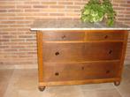 Antiek Eiken Commode met echt Marmeren blad, Ophalen of Verzenden
