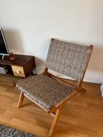 Stijlvolle loungestoel voor binnen en buiten, Ophalen, Bruin, Zo goed als nieuw, Eén