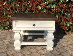 landelijk houten tafeltje - shabby wit, Ophalen, Gebruikt, 50 tot 100 cm, Vierkant