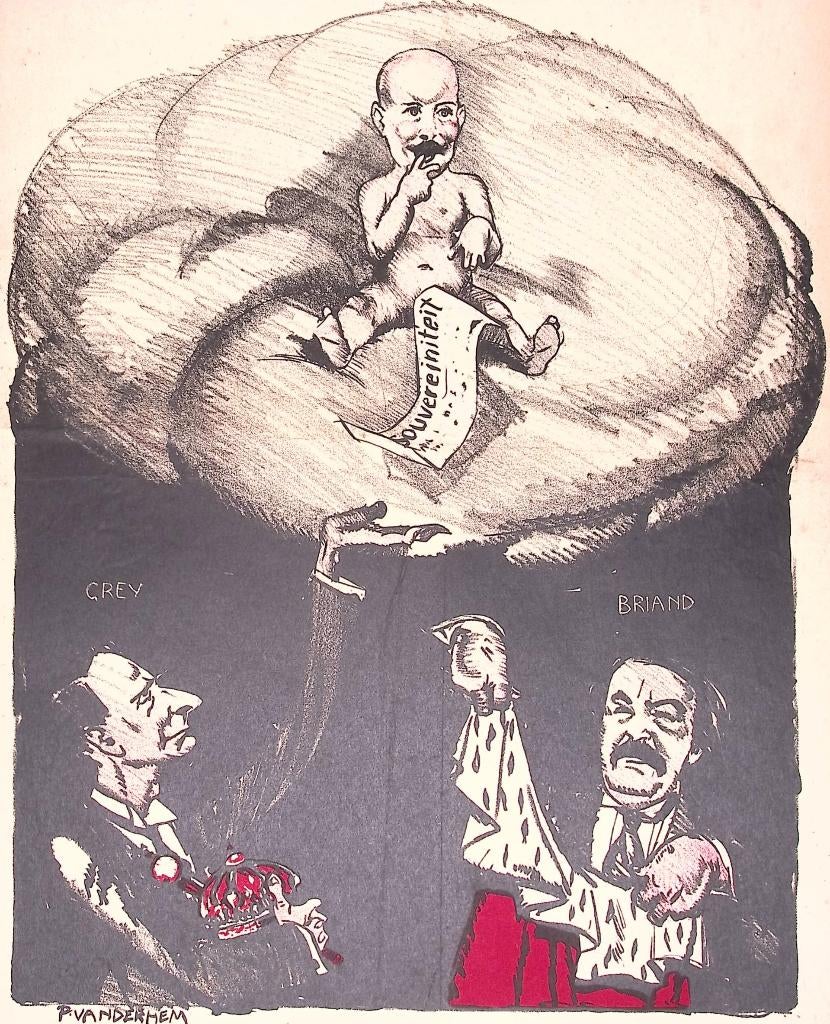 Griekenland en de entente op spotprent, Antiek en Kunst, Kunst | Litho's en Zeefdrukken, Ophalen