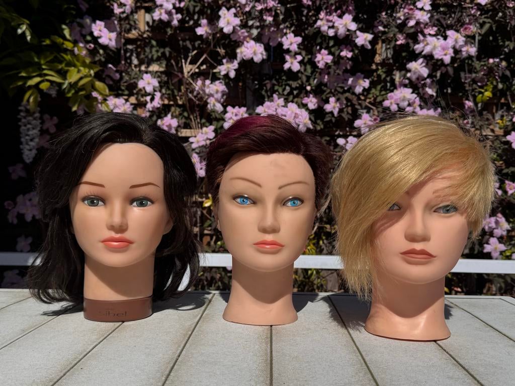 Kappers oefenhoofden, echt haar (Sibel en heads up(, Ophalen of Verzenden, Meerdere media