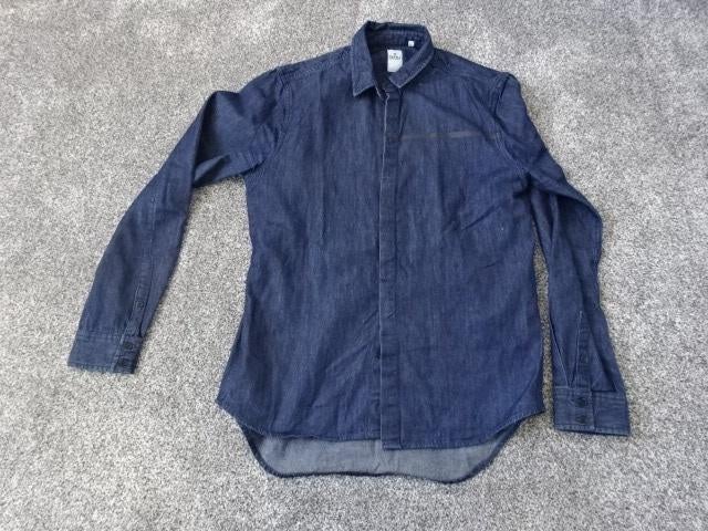 REFILL donkerblauw spijkeroverhemd / maat L / als NIEUW, Kleding | Heren, Overhemden, Blauw, Nieuw, Refill, Ophalen of Verzenden