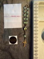 Rozenkrans Armband Groen met Kruisje en Medaillon, Overige materialen, Nieuw, Ophalen of Verzenden, Met bedels of kralen
