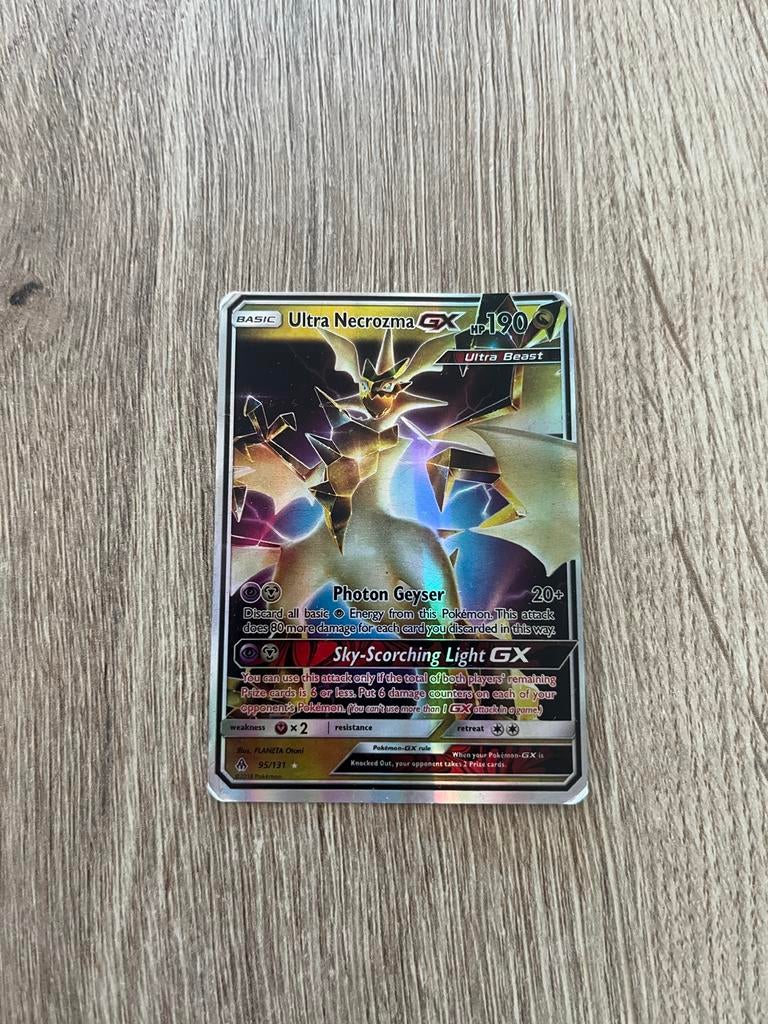 Pokémon Ultra Necrozma GX 190 HP, Ophalen of Verzenden, Gebruikt, Losse kaart, Foil
