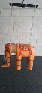 Vintage Houten Marionet Olifant uit India, Ophalen of Verzenden