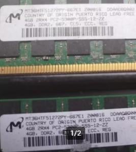 2 x 4 gb DDR2, ECC Geheugens, Computers en Software, RAM geheugen, Server, Ophalen of Verzenden, Zo goed als nieuw, DDR2