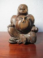 Lachende BOEDDHA hout hoog 16 cm breed 12 cm € 30 onbesch., Ophalen of Verzenden, Nieuw