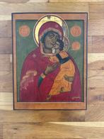 ICOON Moeder Gods van Vladimir op hout, Antiek en Kunst, Antiek | Religie, Ophalen of Verzenden