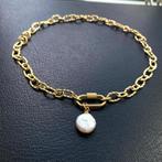 ketting hanger natuurlijke parel verguld 18K, Ophalen of Verzenden, Nieuw, Goud, Met hanger