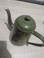 Oude Emaille Theepot - Groen, Antiek en Kunst, Antiek | Emaille, Ophalen of Verzenden
