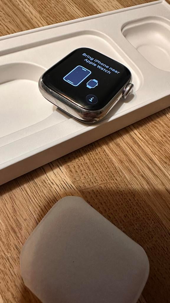 Apple Watch Series 7 | roestvrij staal Zilver 4G | 41mm, Sieraden, Tassen en Uiterlijk, Smartwatches, IOS, Ophalen of Verzenden