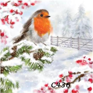 Servetten decoupage/bullet journal * Roodborst C436 beschikbaar voor biedingen