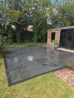 Natuursteen antraciet tegels 80x80 cm gebruikt, Tuin en Terras, Ophalen, Gebruikt, Terrastegels, Natuursteen