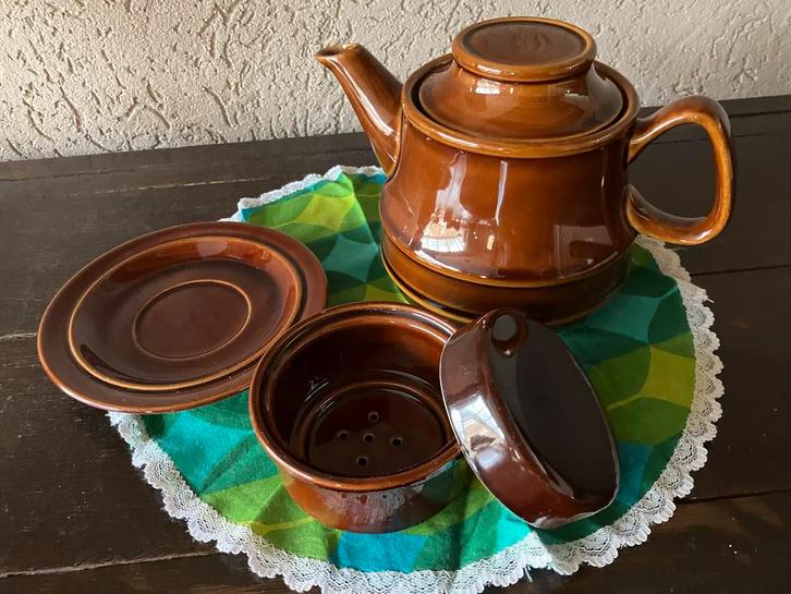 Pruszkov Theepot Retro Vintage '70 + Schotel & Zeef, Huis en Inrichting, Keuken | Keukenbenodigdheden, Zo goed als nieuw, Ophalen of Verzenden