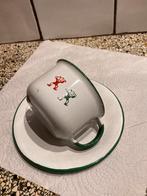 Emaille kop en schotel, Ophalen of Verzenden