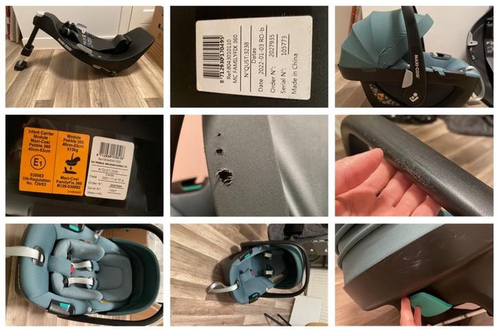 Maxi Cosi Familyfix 360 + Pebble 360 Essential Green, Kinderen en Baby's, Autostoeltjes, Gebruikt, Ophalen