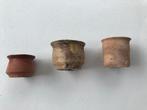 3 zalfpotjes ca. 1600 apotheek bodemvondst, Antiek en Kunst, Ophalen of Verzenden