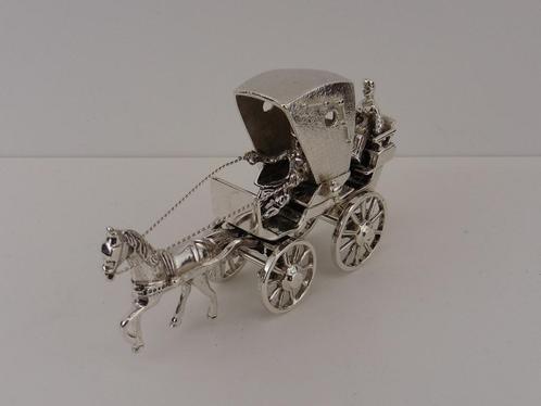 Zilveren miniatuur Koets                                 Z46, Antiek en Kunst, Antiek | Goud en Zilver, Zilver, Ophalen of Verzenden