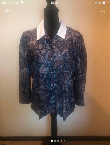 Vintage blouse, blauw,  paisly, mt 44-46 beschikbaar voor biedingen
