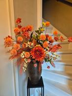 XXL winters boeket zijde bloemen koper roest kleur Inc vaas, Ophalen, Nieuw