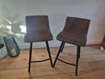 Set donkerbruine Lederlook Barstoelen - 76cm hoog beschikbaar voor biedingen