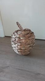Schitterend Rotan Mandje met Deksel (Appelvorm) 30cm/22cm, Ophalen of Verzenden, Nieuw, Rond, Mand