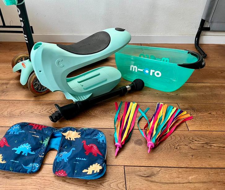 Micro Mini 2 go Plus Mint Scooter met EXTRAS (ZGAN), Kinderen en Baby's, Speelgoed | Buiten | Opblaasfiguren, Zo goed als nieuw