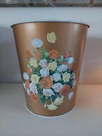 Vintage metalen prullenbak met binnenemmer, Huis en Inrichting, Woonaccessoires | Prullenbakken, Gebruikt, Ophalen of Verzenden