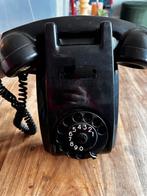 Vintage Zwarte Bakelieten wandtelefoon met Draaischijf, Telecommunicatie, Vaste telefoons | Niet Draadloos, Ophalen of Verzenden