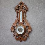 Zeer oude barometer en thermometer met mooi houtsnijwerk, Ophalen of Verzenden, Zo goed als nieuw