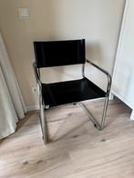 Thonet Mart Stam S34 stoel met zwart leer, Ophalen, Zwart, Design, Leer