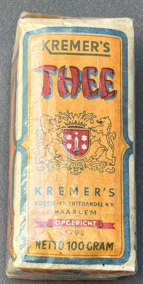oude verpakking Kremer’s thee Haarlem, Verzamelen, Merken en Reclamevoorwerpen, Zo goed als nieuw, Verpakking, Verzenden