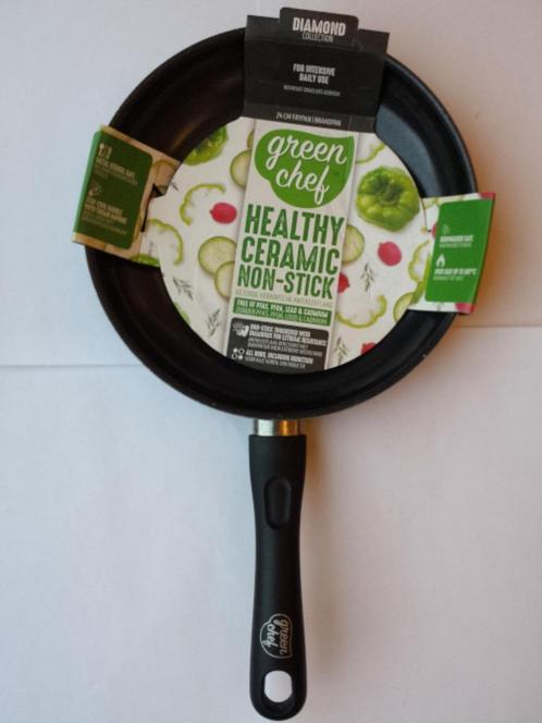 Green Chef braadpan 24 cm pan, Huis en Inrichting, Keuken | Potten en Pannen, Zo goed als nieuw, Koekenpan of Braadpan, Overige materialen