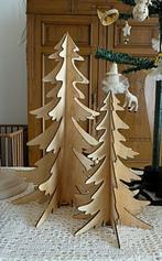 2 Houten kerstboompjes, Ophalen of Verzenden, Zo goed als nieuw