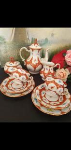 Antieke coffieservies met Bloemmotief, Antiek en Kunst, Ophalen of Verzenden