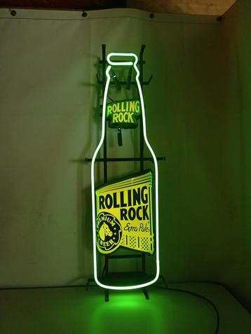 Vintage Rolling Rock Neon Reclamebord met Dimmer beschikbaar voor biedingen