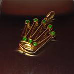 Gouden 18 karaat Hanger "Kroon", Sieraden, Tassen en Uiterlijk, Oorbellen, Geel, Nieuw, Ophalen of Verzenden, Met edelsteen
