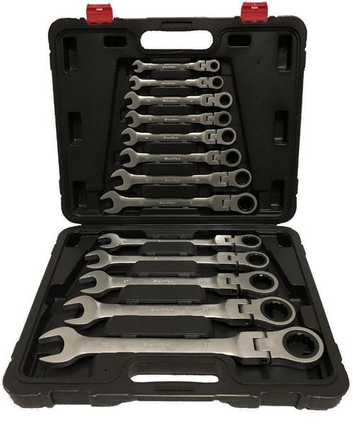 Steek- ringratel sleutel set 13dlg. Flexibele kop, Auto diversen, Overige Auto diversen, Ophalen of Verzenden