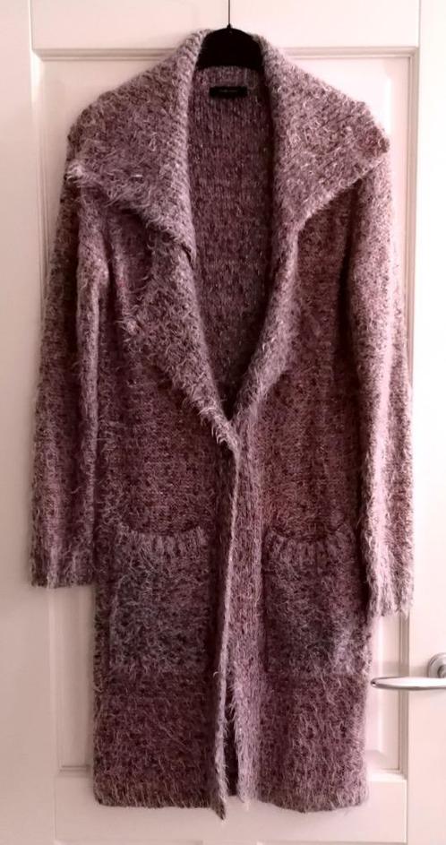 Claudia Sträter 'harig' lang vest roze grijs mt XS-S 47721, Kleding | Dames, Truien en Vesten, Zo goed als nieuw, Maat 34 (XS) of kleiner