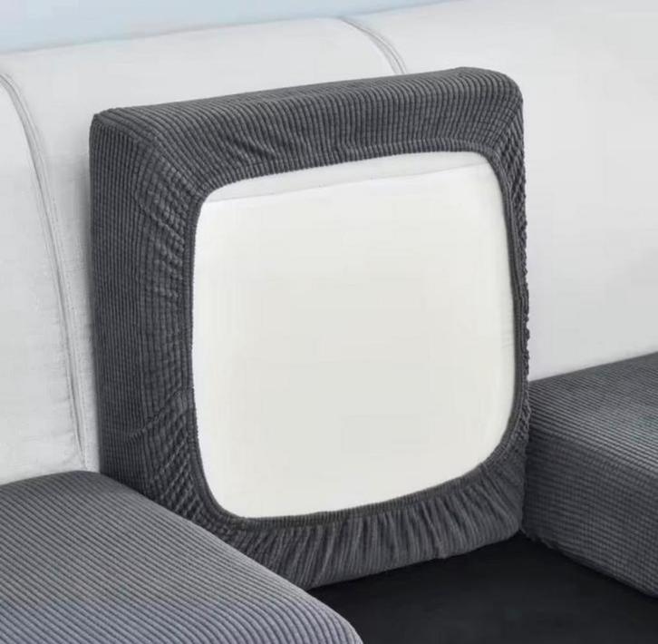 Nieuwe elastische hoezen voor bankkussens, Huis en Inrichting, Woonaccessoires | Kussens, Nieuw, Grijs, Rechthoekig, Ophalen of Verzenden