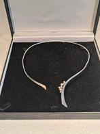 Zilveren Collier spang met zirkonia, Ophalen of Verzenden, Zo goed als nieuw, Zilver, Zilver