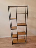 JYSK Wandkast Trappedal 7 Schappen Eiken/Zwart, Ophalen, Zo goed als nieuw, Minder dan 150 cm, Minder dan 100 cm