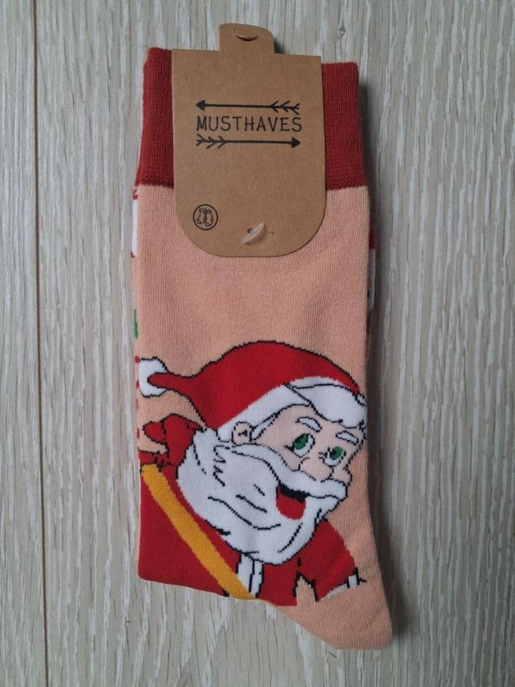 Sokken Kerstman op Ski's 36-43, Kleding | Dames, Sokken en Kousen, Nieuw, Sokken en Kniesokken, Overige maten, Overige kleuren