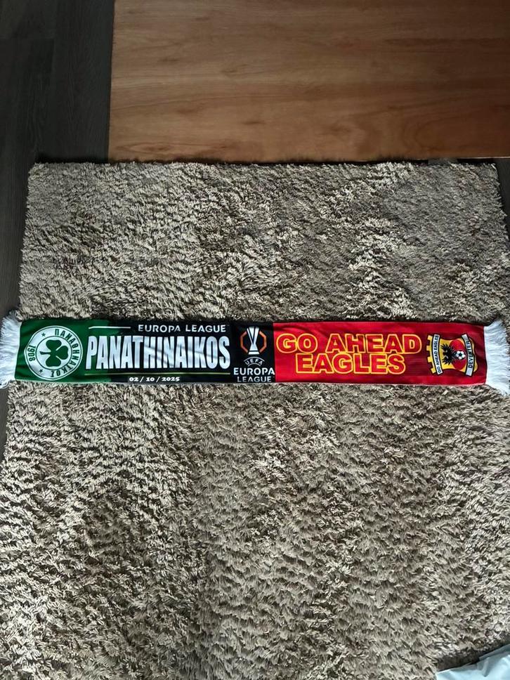 Officiële Go Ahead Eagles - Panathinaikos Sjaal, Verzamelen, Sportartikelen en Voetbal, Zo goed als nieuw, Vaantje of Sjaal, Overige binnenlandse clubs