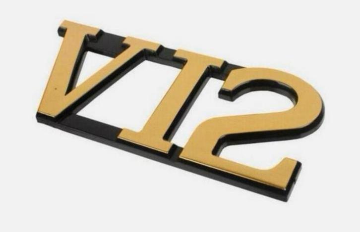 JAGUAR XJS kofferbak logo Goud V12 badge BEC4717G achterkant, Auto diversen, Autostickers, Ophalen of Verzenden